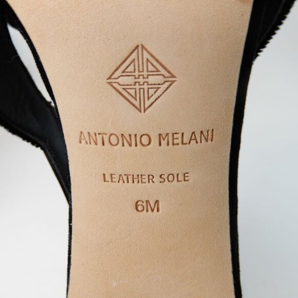 ANTONIO MELANI Ester Velvet Black Rose Flower Heels Pumps Size 6 Pointed Toe NEW - Picture 13 of 13